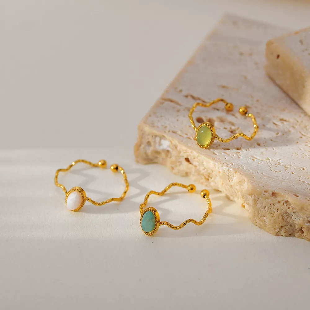 18K Gold-Plated Wave Open Ring, image 4
