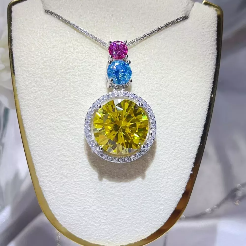 11.5 Carat Moissanite 925 Sterling Silver Necklace, image 3