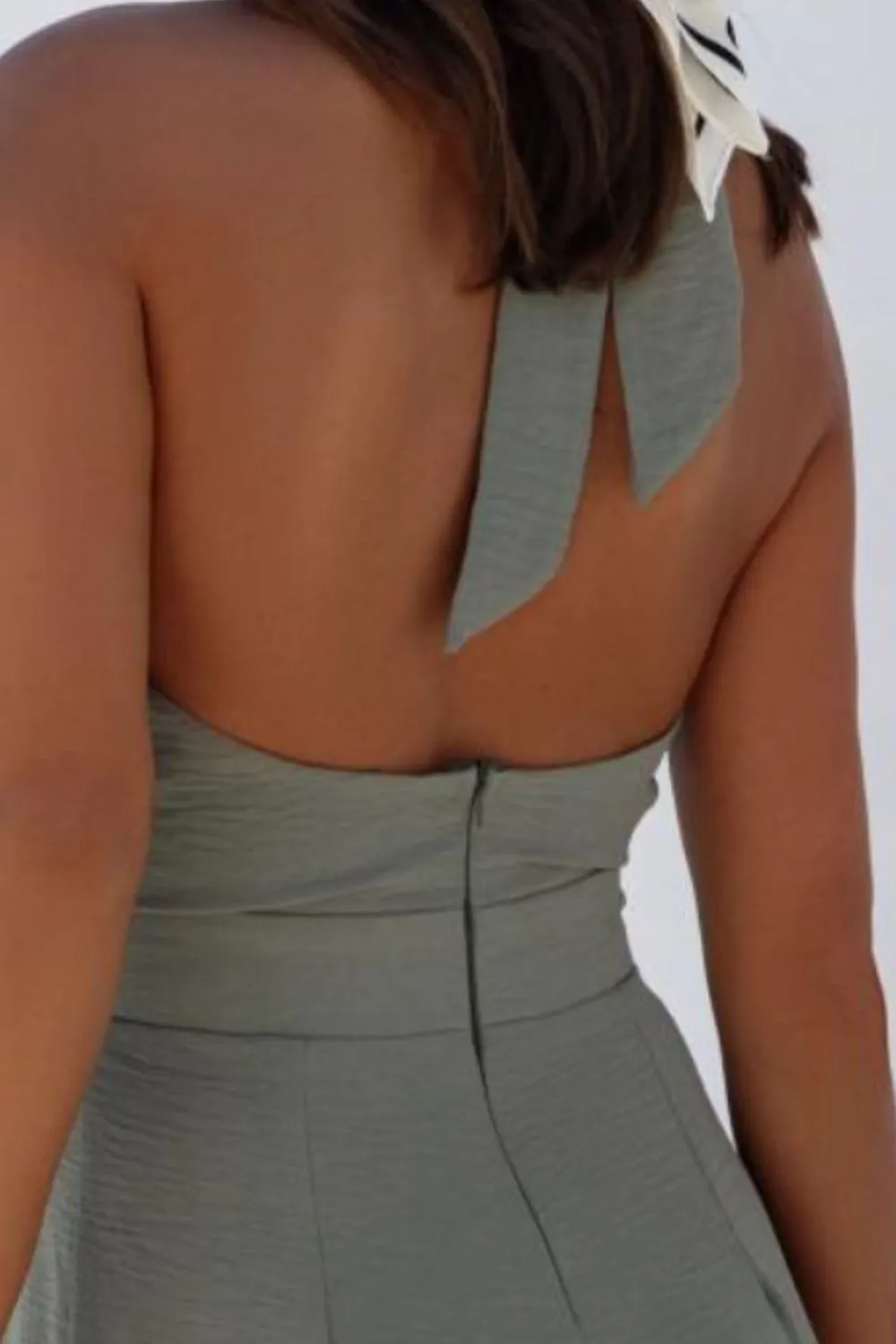 Halter Neck Wide Leg Jumpsuit with Keyhole Detail, image 16