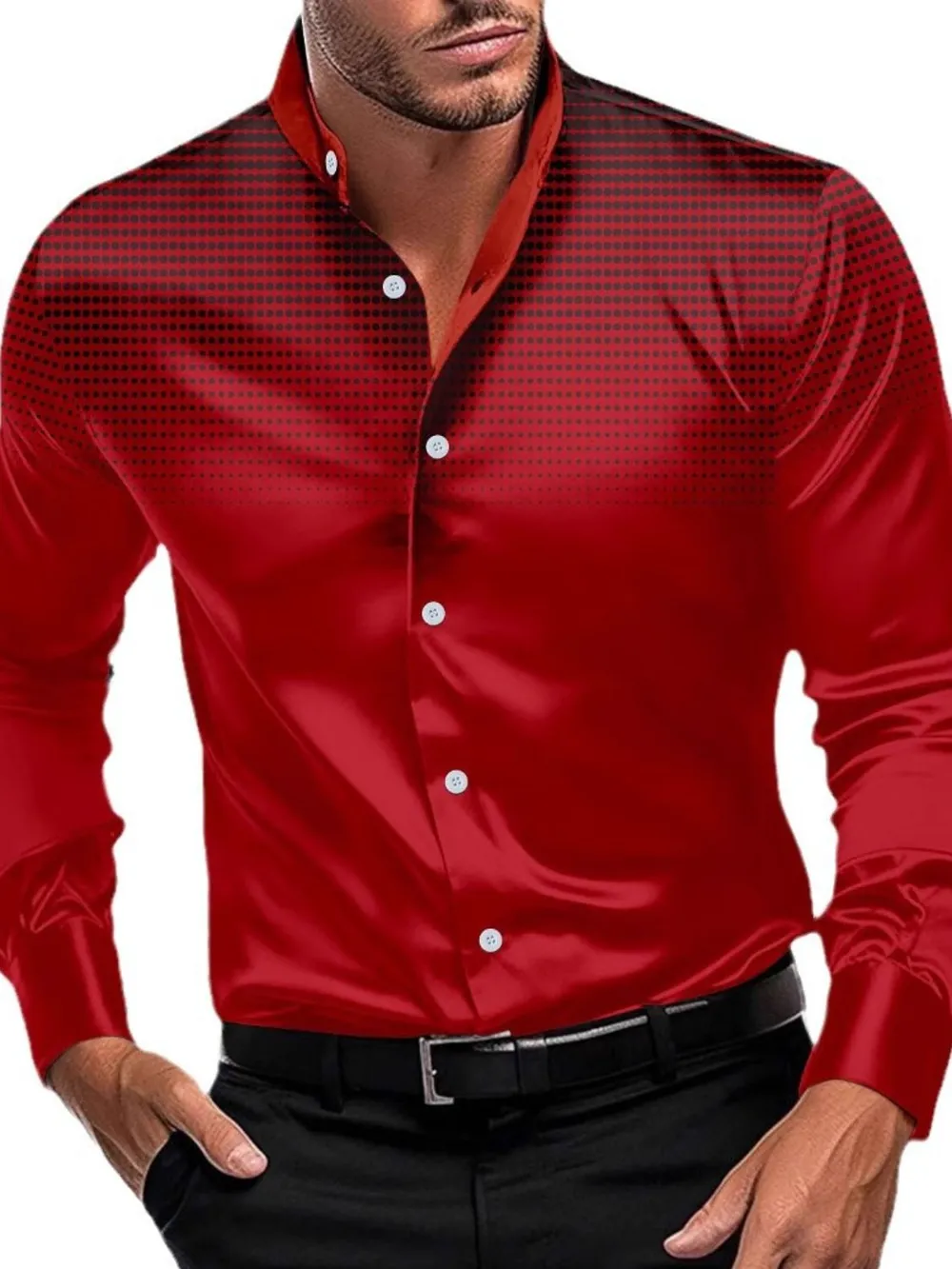Men's Full Size Button Up Long Sleeve Shirt Plus Size, image 6