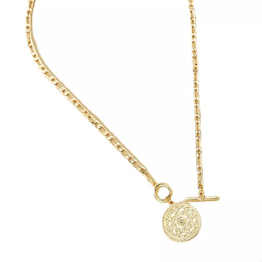 Chain Link Necklace with Vintage Coin Pendant, image 5