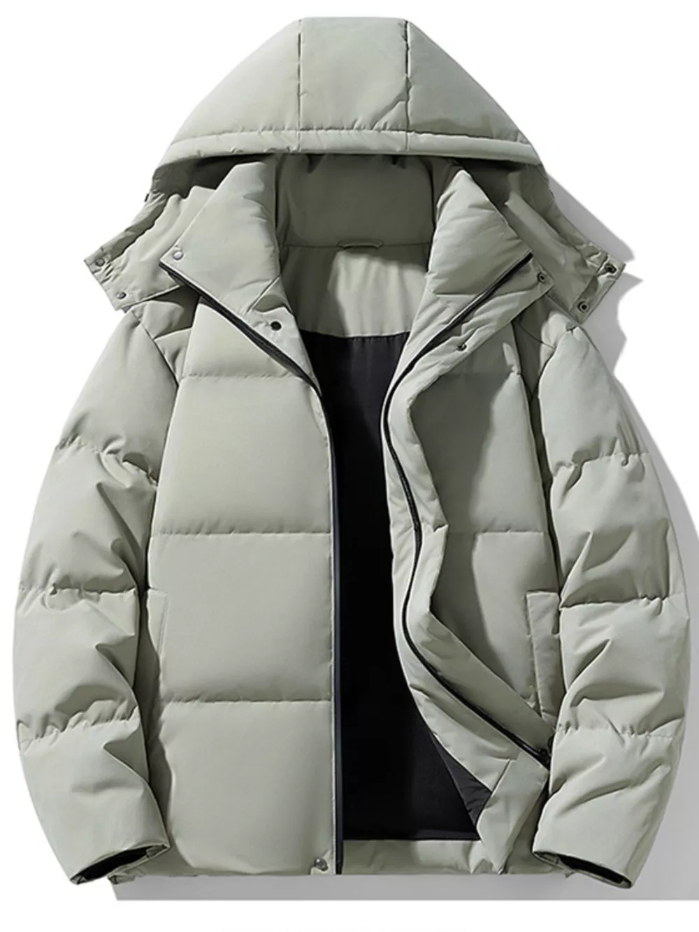 Men's Plus Size Hooded Padded Winter Coat, image 2