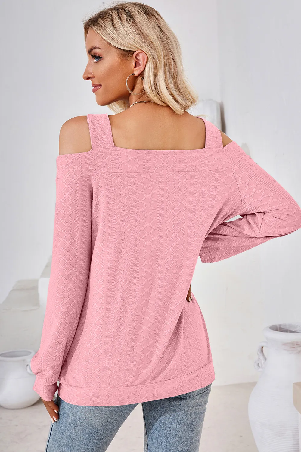 Cutout Square Neck Cold Shoulder T-Shirt, image 9