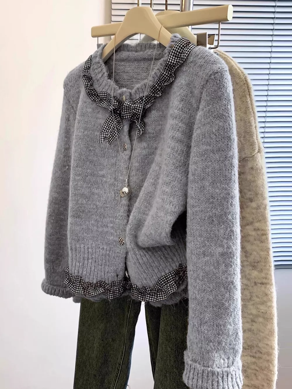 Ruffle Trim Button Up Cardigan, image 7