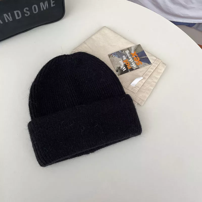 Warm Knitted Cuffed Beanie Hat