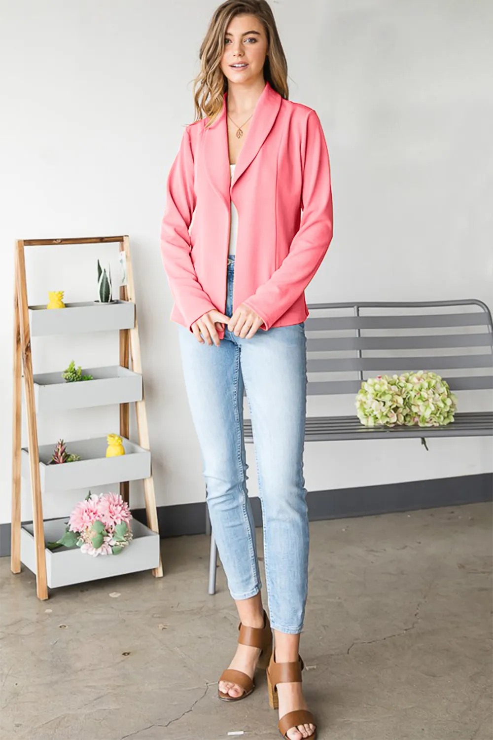 Open Front Long Sleeve Blazer, image 4