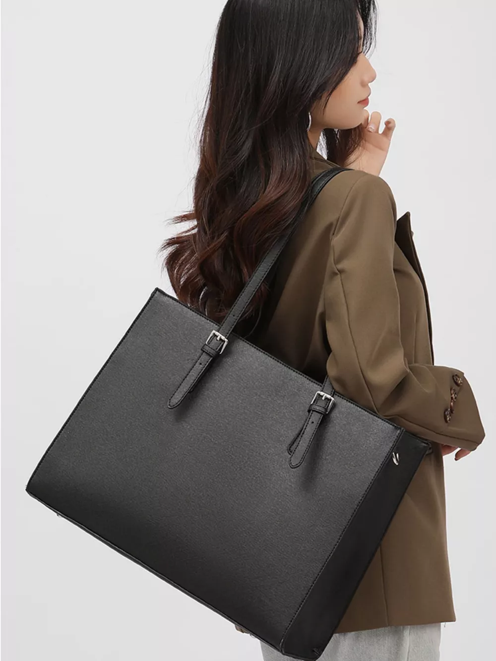 Minimalist PU Leather Tote Bag, image 3