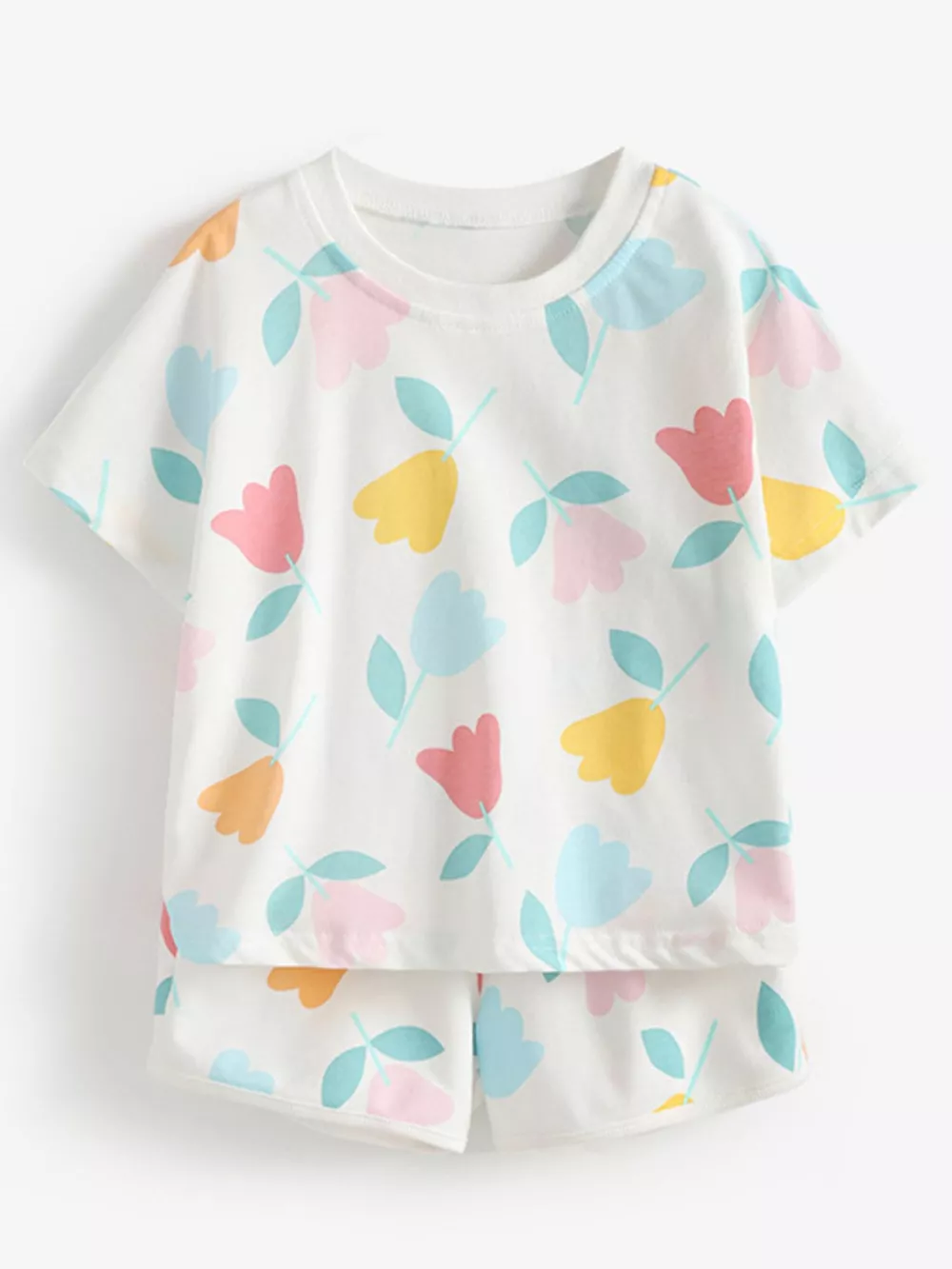 Children's Floral Print Tee and Shorts Set, image 2