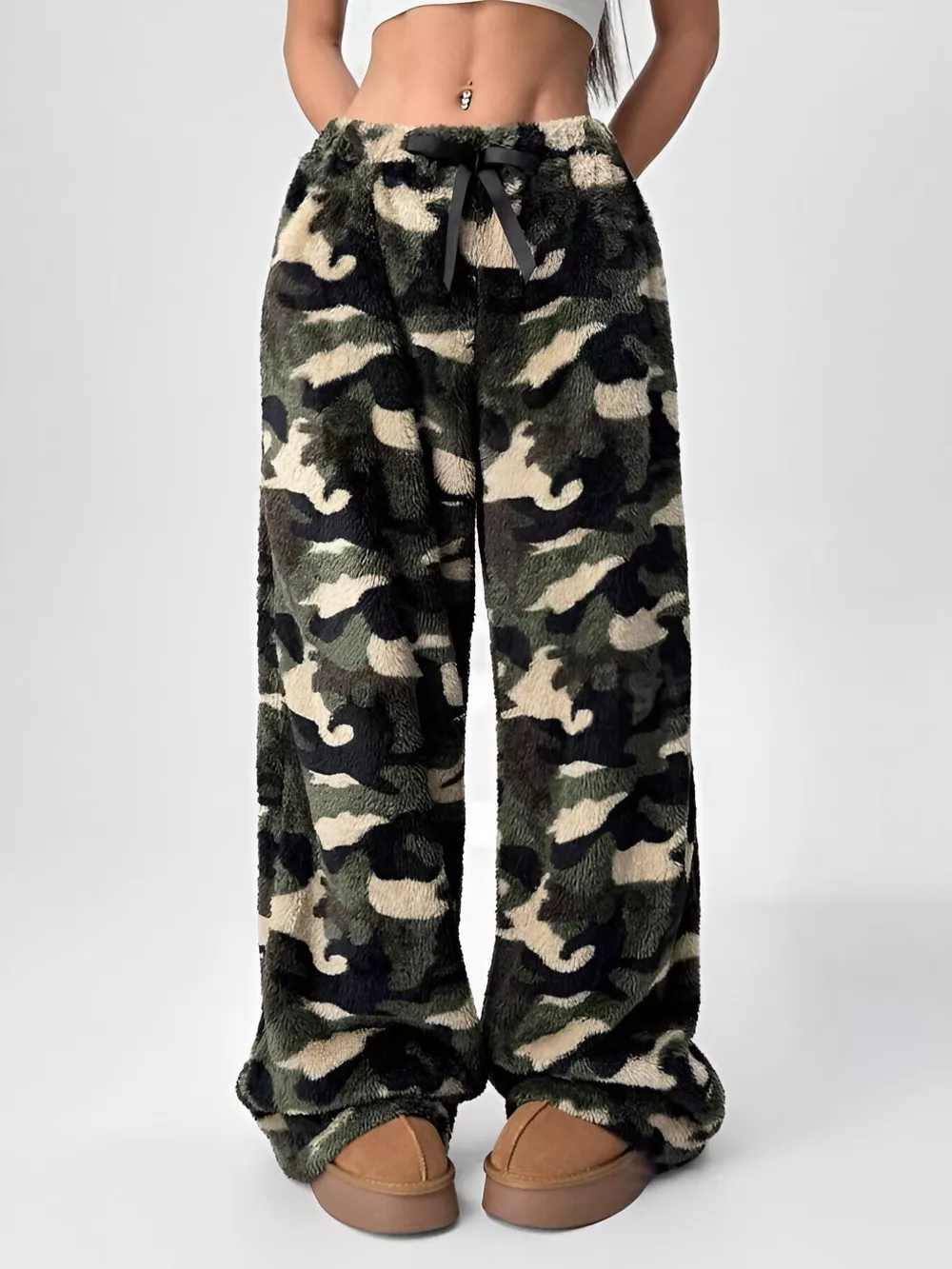 Leopard Wide Leg Plush Pants, image 26