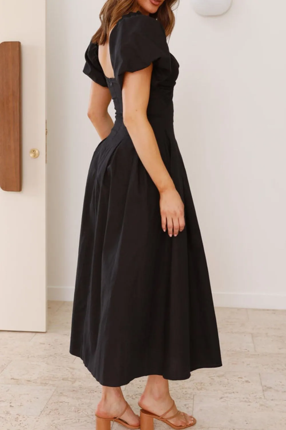 Sweetheart Neck Puff Sleeve Dress, image 30