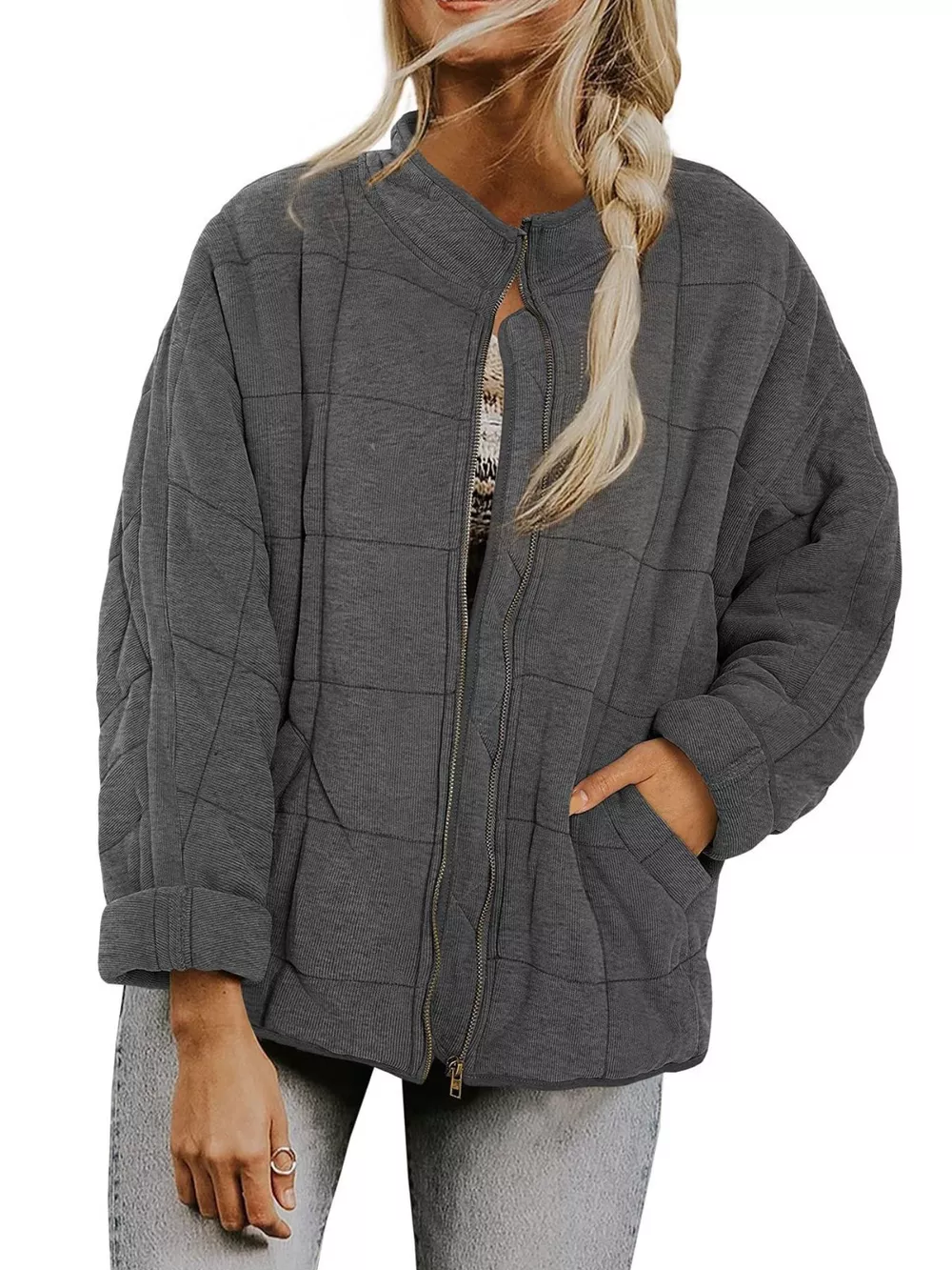 Quilted Zip Up Outerwear, image 34