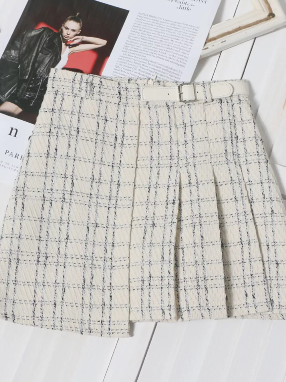 Pleated Plaid Mini Skirt, image 8