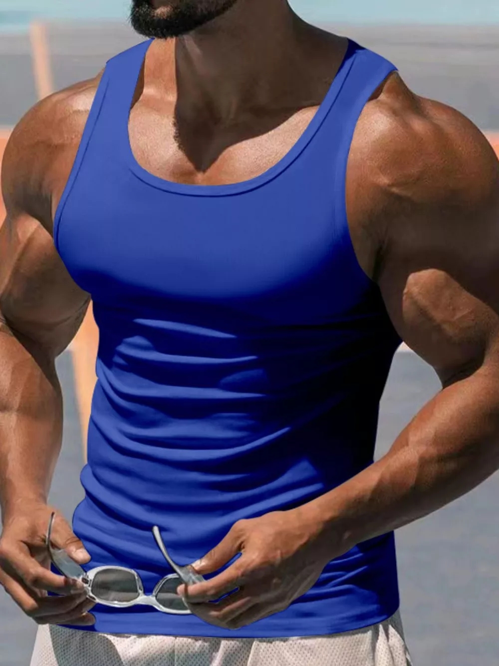 Men's Plus Size Wide Strap Tank, image 3