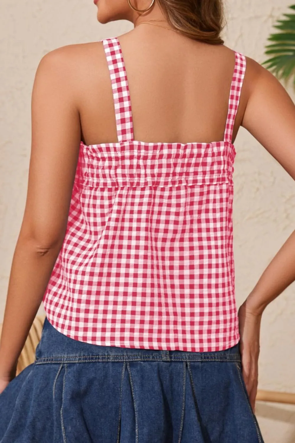 Tied Front Textured Square Neck Cami, image 29