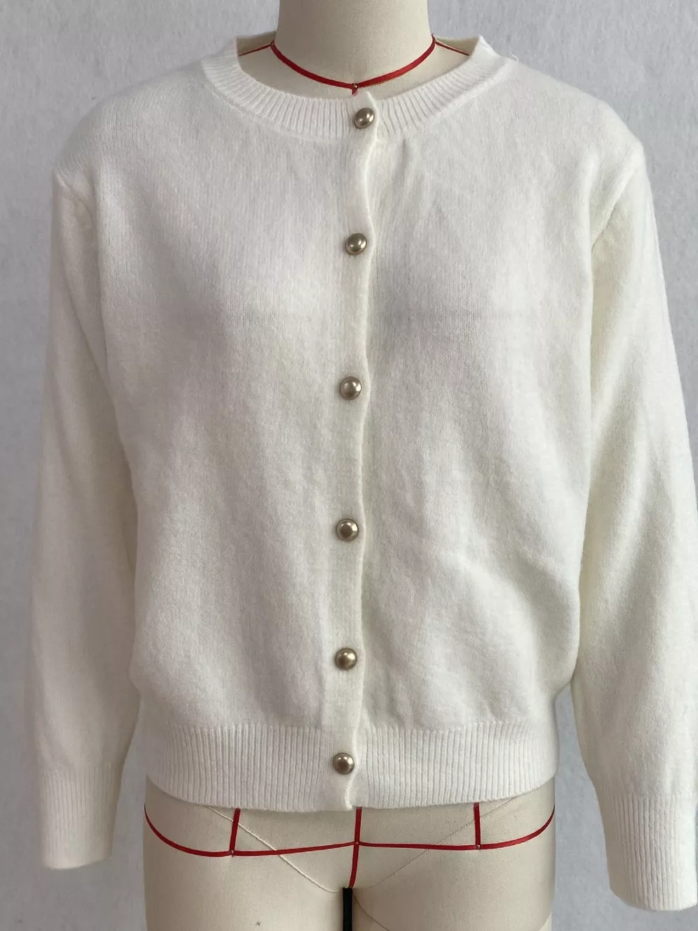 Classic Button-Down Knit Cardigan, image 5