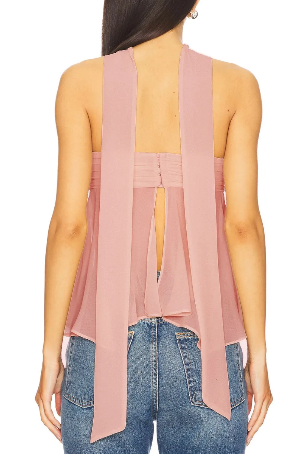 Solid Color Tube Top with Scarf, image 16