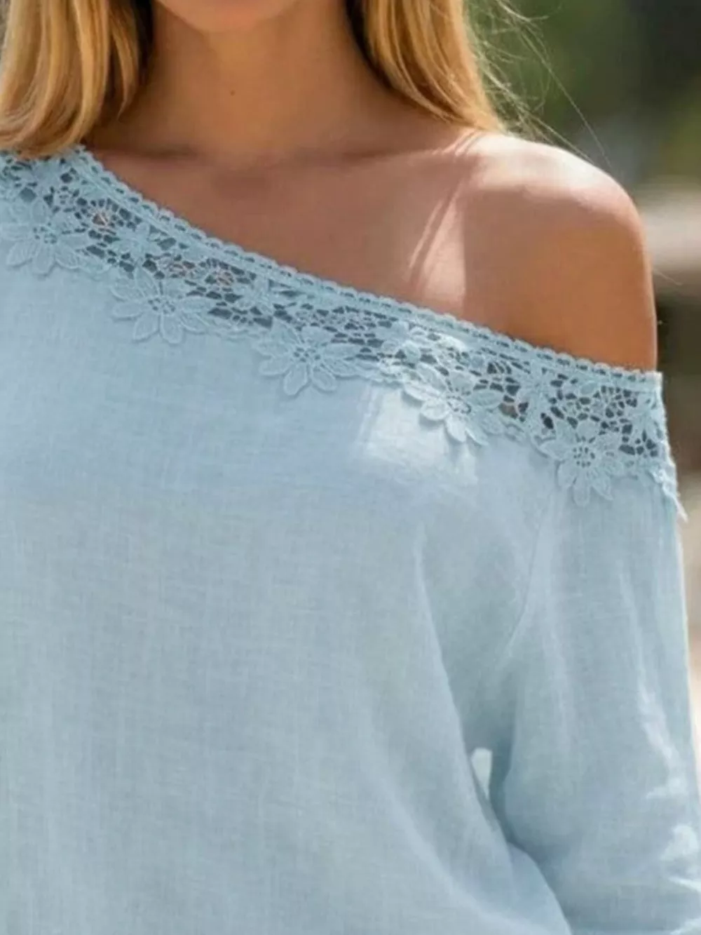Lace Trim One Shoulder Ruched Top, image 11
