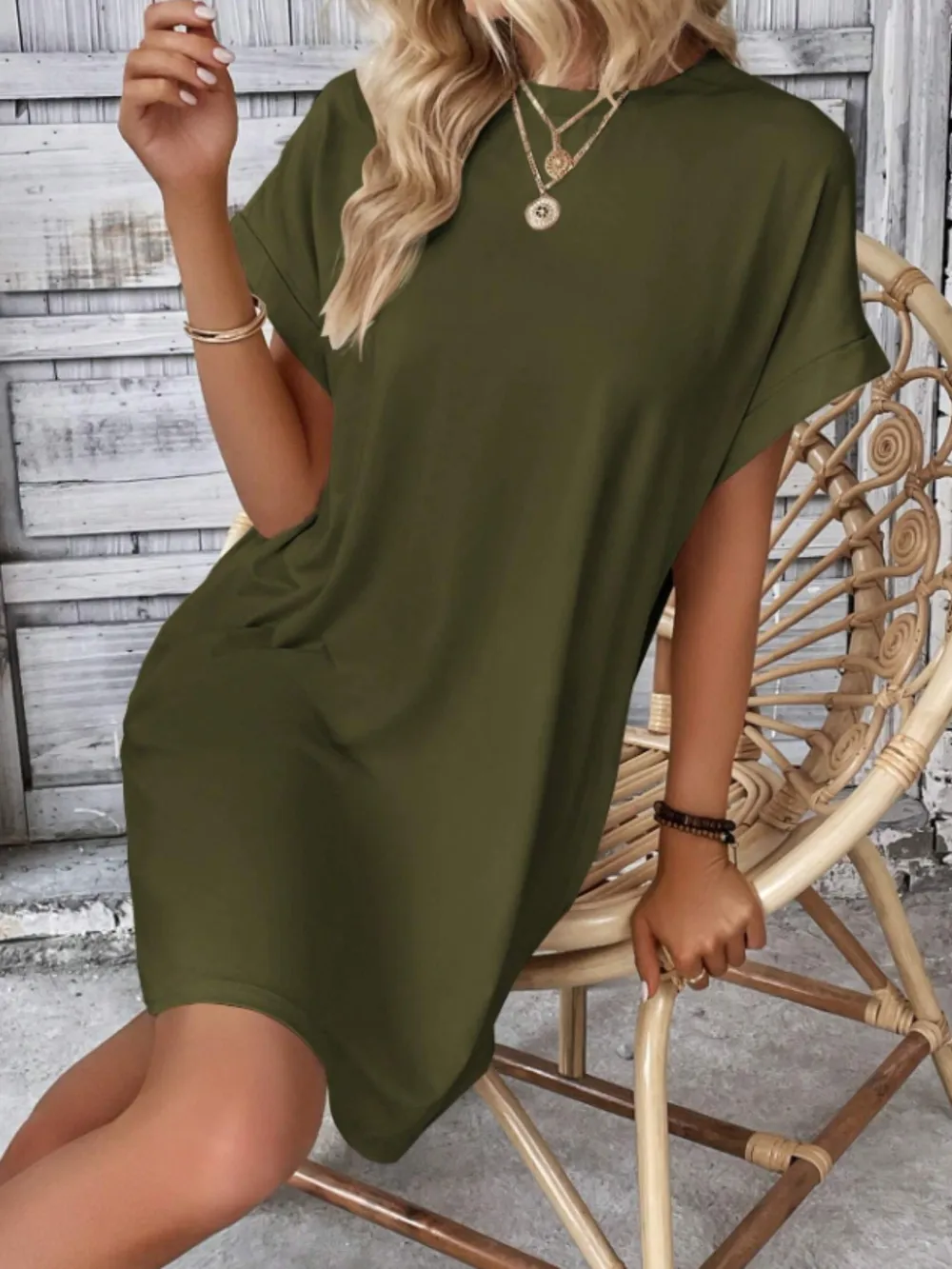 Short Sleeve Mini Tee Dress with Pockets, image 16