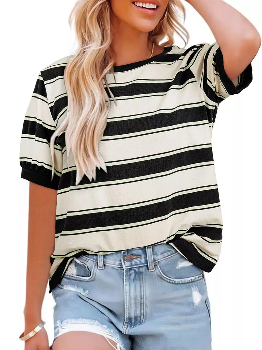 Striped Crew Neck T-Shirt, image 5