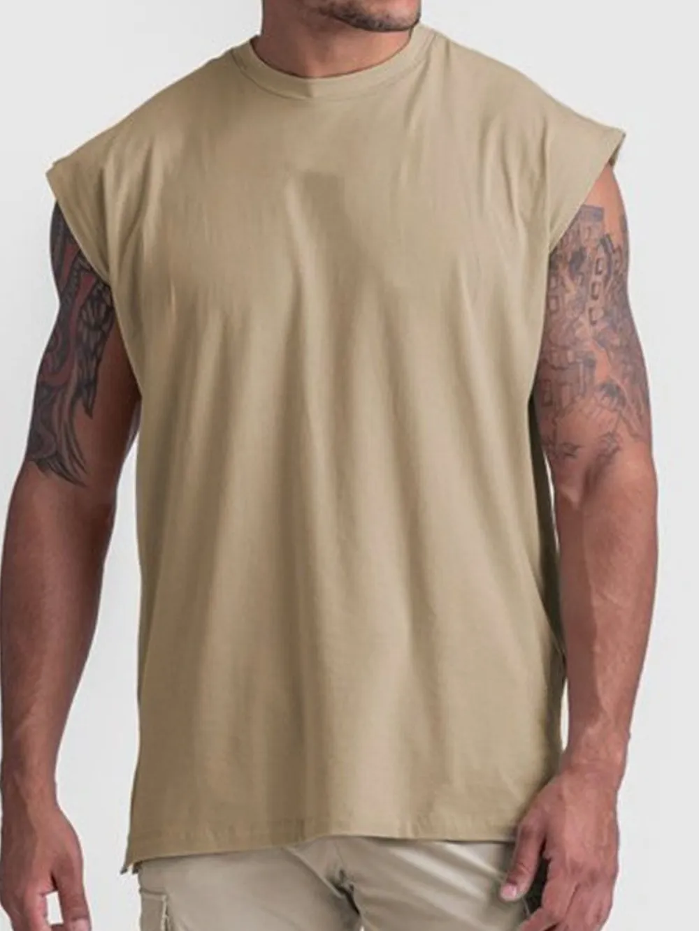 Men's Plus Size Round Neck Tank, image 2