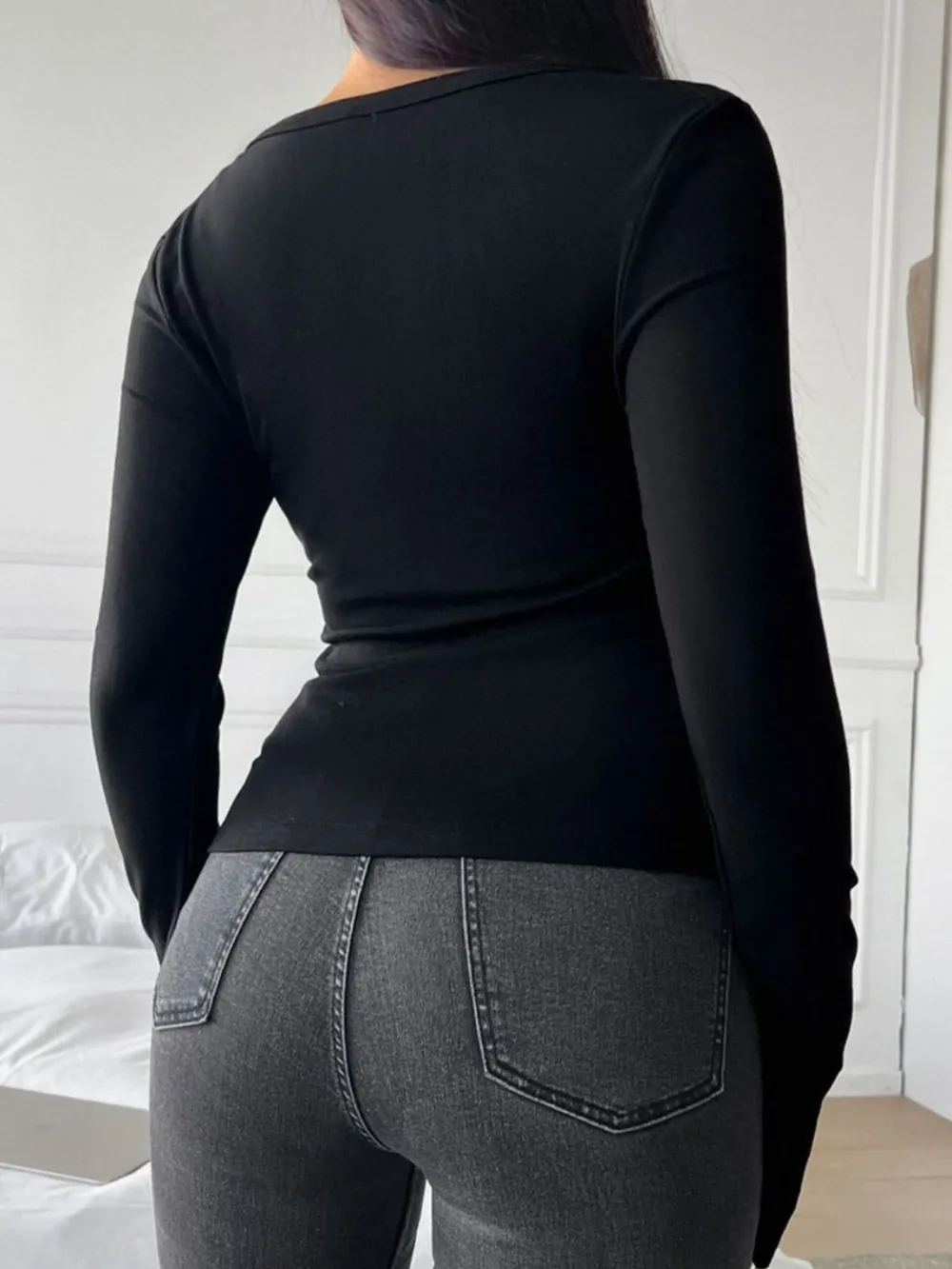 Quarter Button Long Sleeve T-Shirt, image 11