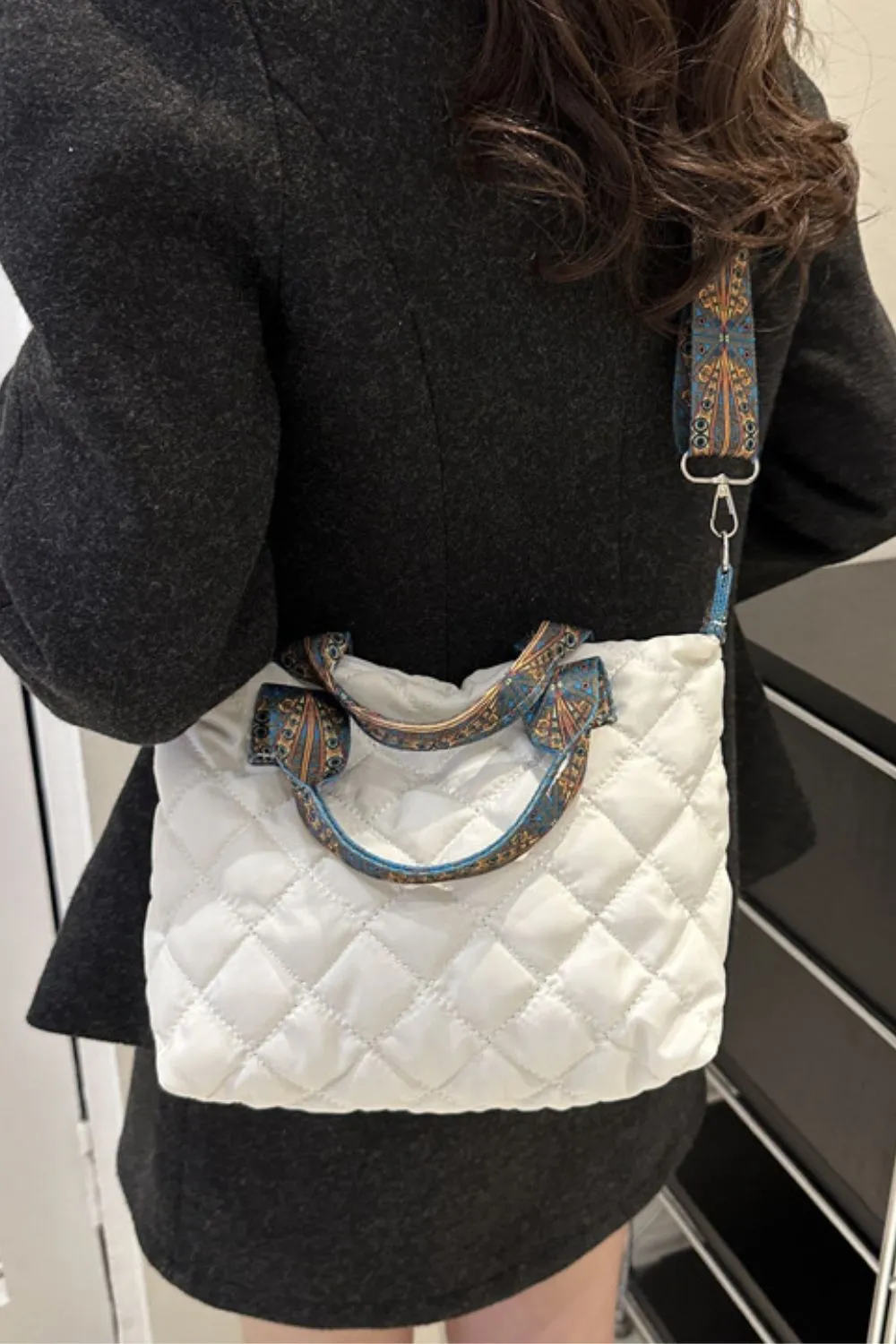 Bubble Textured Printed Strap Handbag, image 14