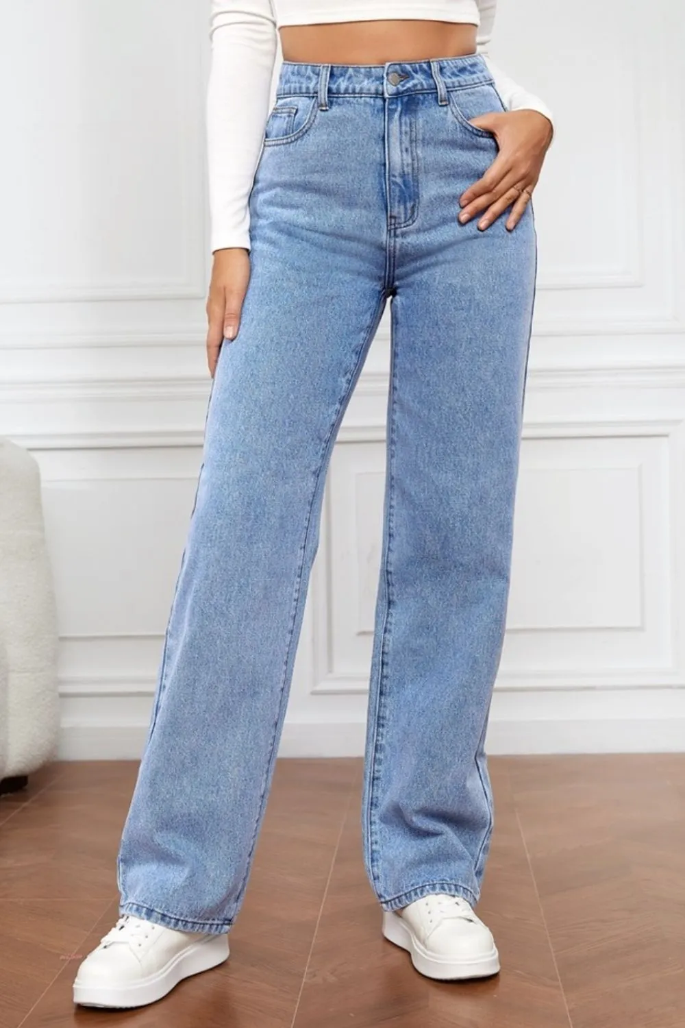 High Waist Straight Jeans, image 7