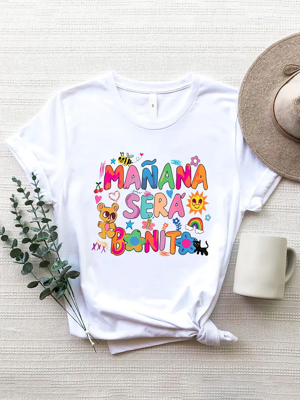 Letter Graphic Round Neck Short Sleeve T-Shirt, image 4