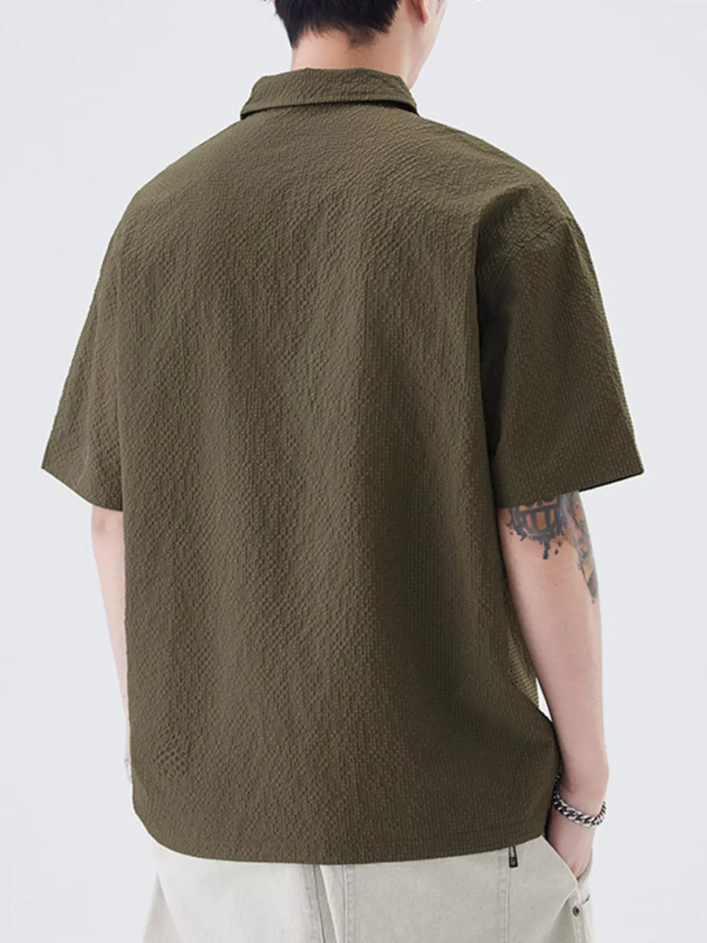 Men's Quarter Zip Half Sleeve Polo, image 6