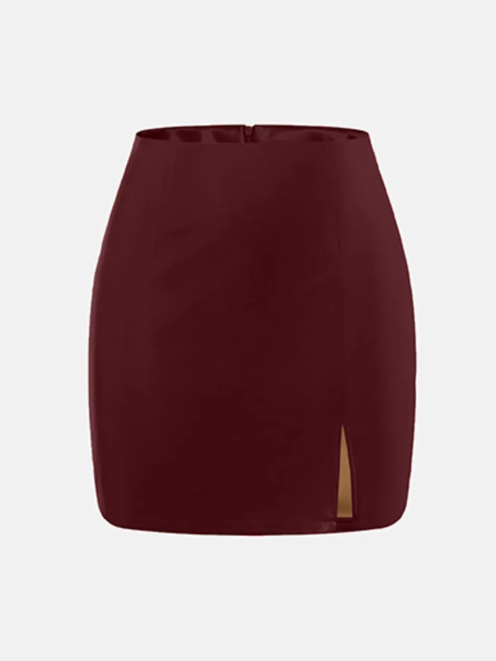 Slit Mini Skirt with Zipper, image 12