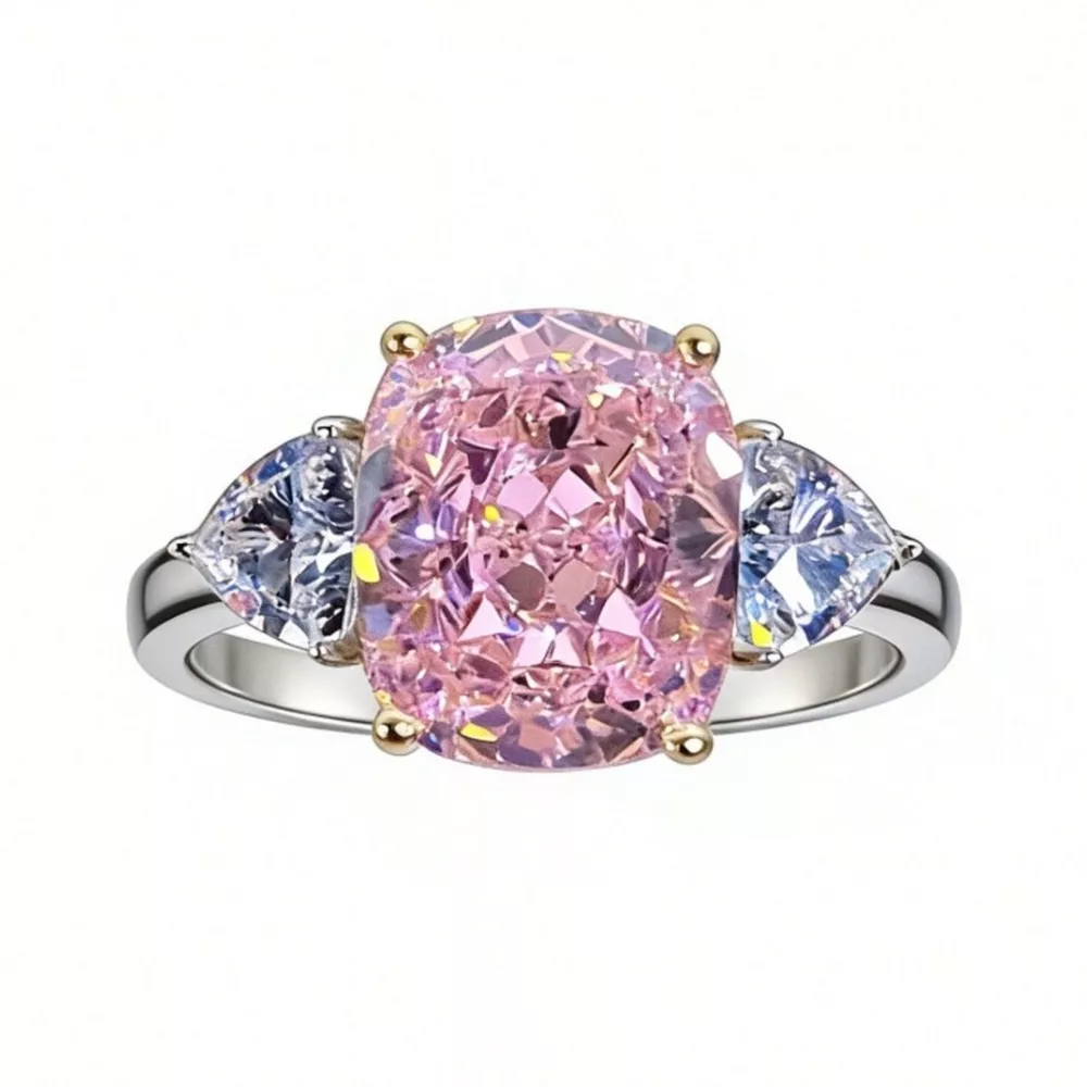 925 Sterling Silver Zircon Geometric Ring, image 4