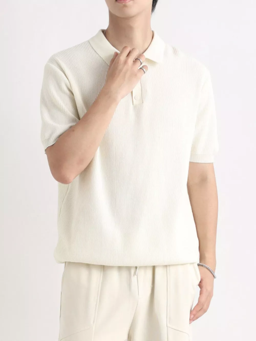 Men's Plus Size Button Detail Short Sleeve Polo