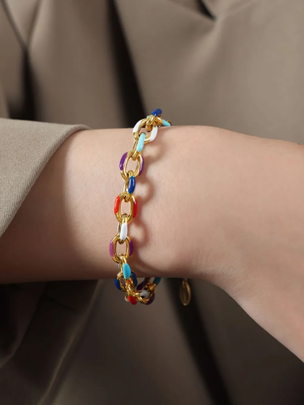 Titanium Steel Oil Drip Chain Bracelet, image 2