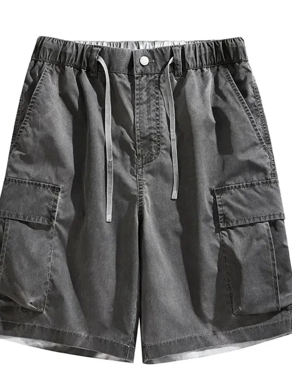 Men's Plus Size Drawstring Cargo Shorts, image 2
