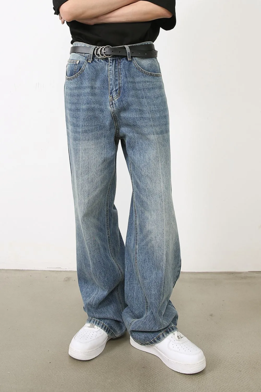 Men's Washed Jeans with Pockets, image 3