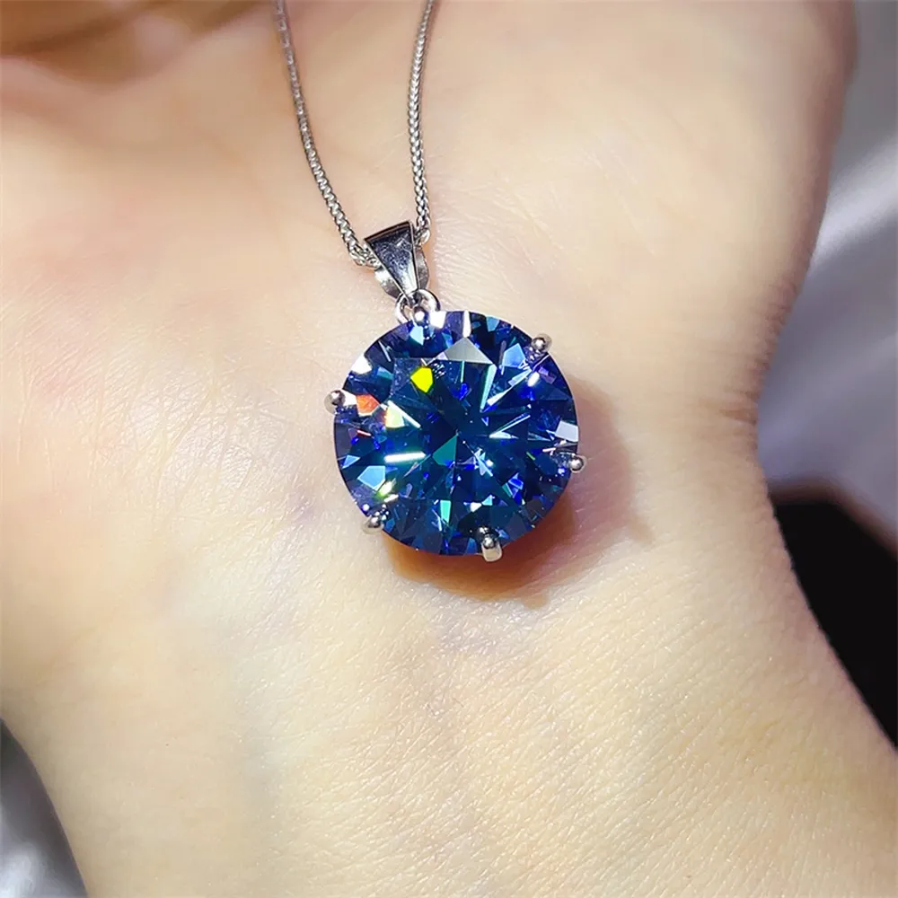 10 Carat Moissanite 925 Sterling Silver Ring and Necklace Set, image 8