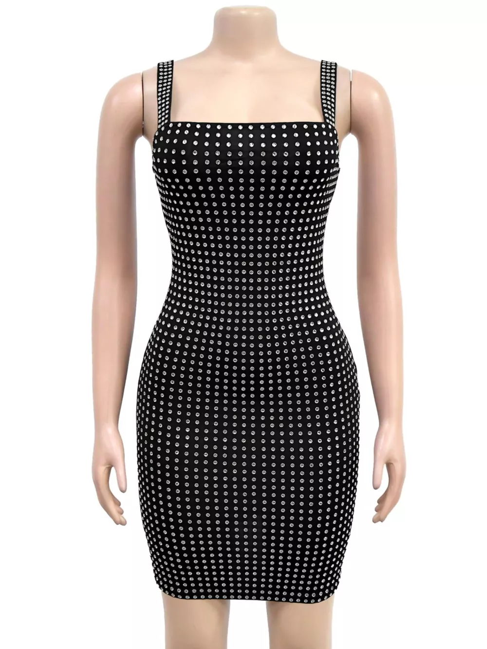 Rhinestone Embellished Bodycon Mini Dress, image 3