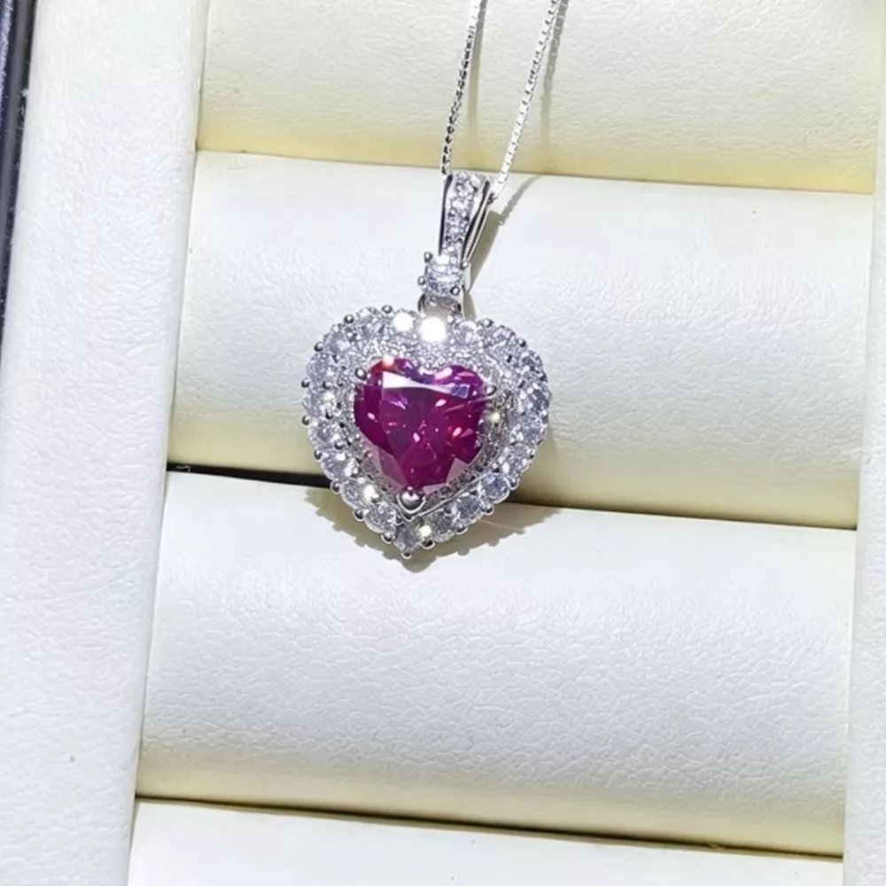 1 Carat 925 Sterling Silver Moissanite Necklace, image 3