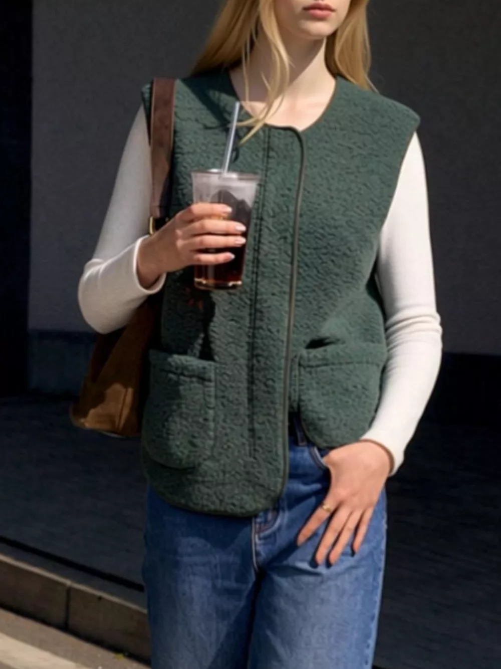 Sherpa Sleeveless Vest Coat, image 14