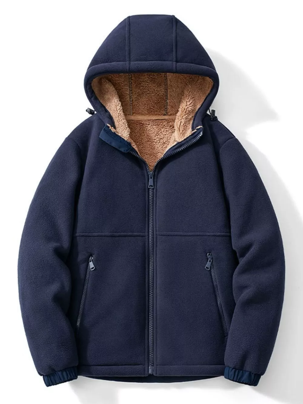 Men's Plus Size Warm Fleece Lined Zip-Up Hoodie, image 5