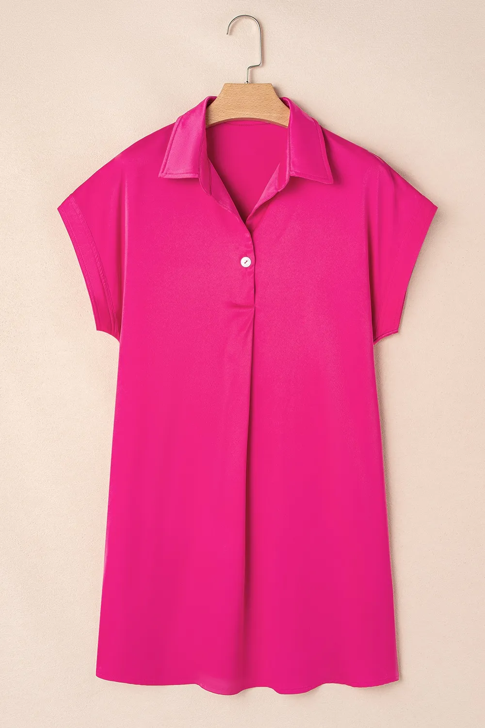 Buttoned Collared Neck Mini Shirt Dress, image 11