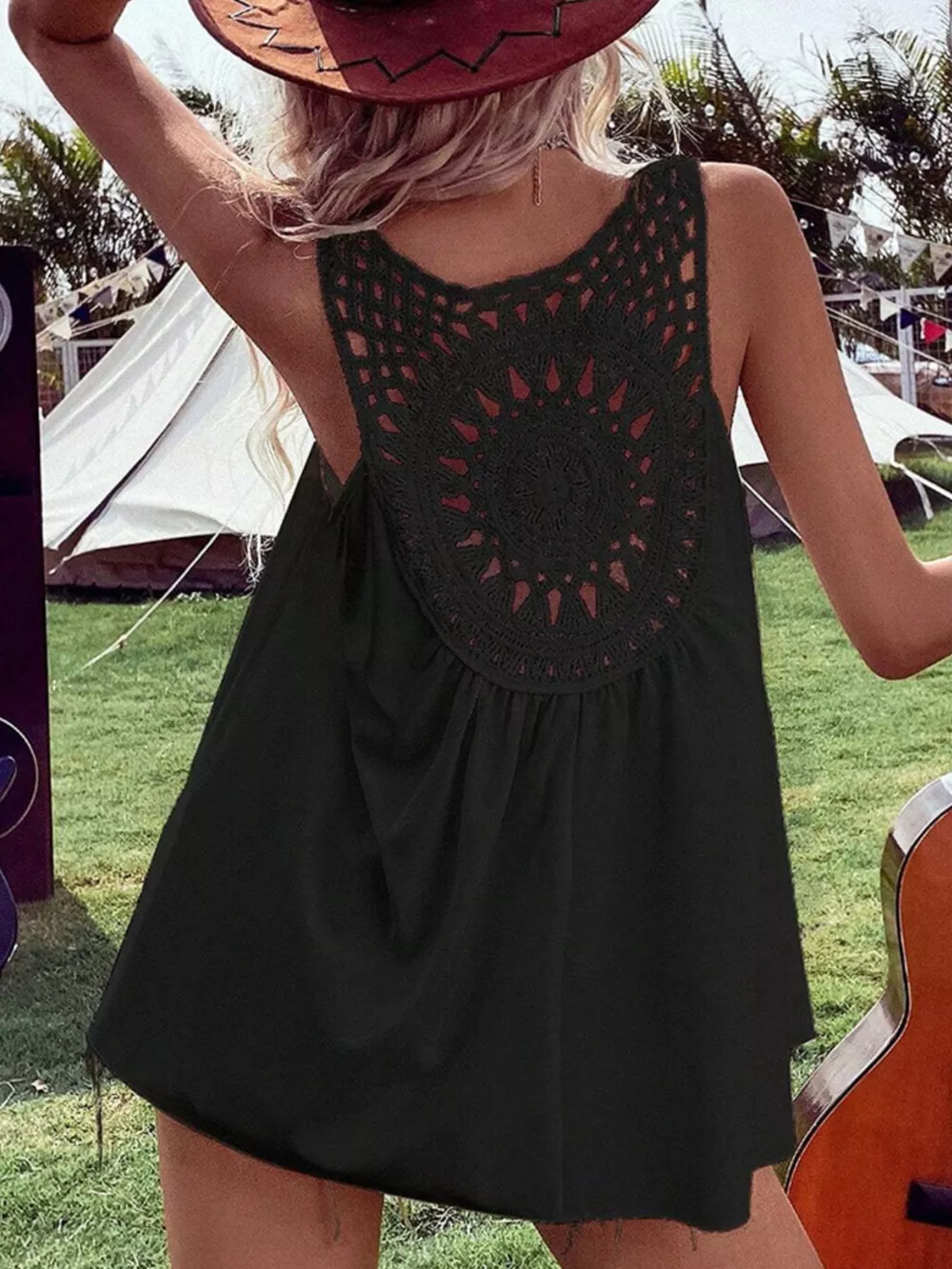 Crochet V-Neck Tank Top, image 8
