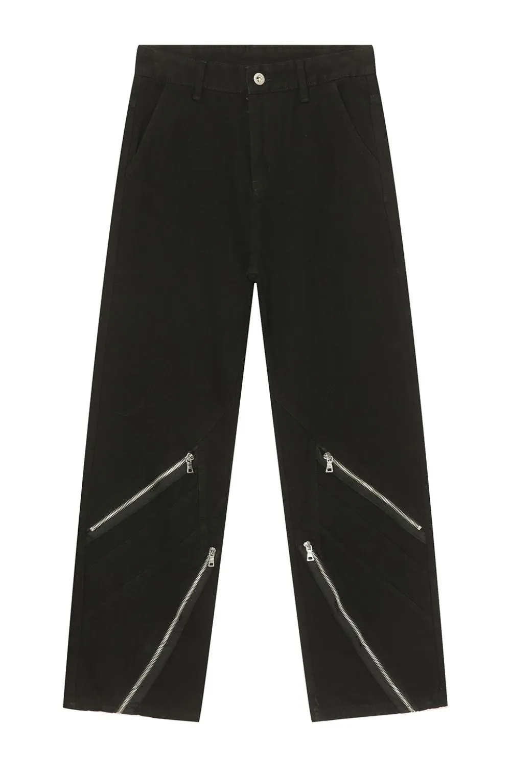 Men's Zip Decor Straight Leg Jeans, image 5