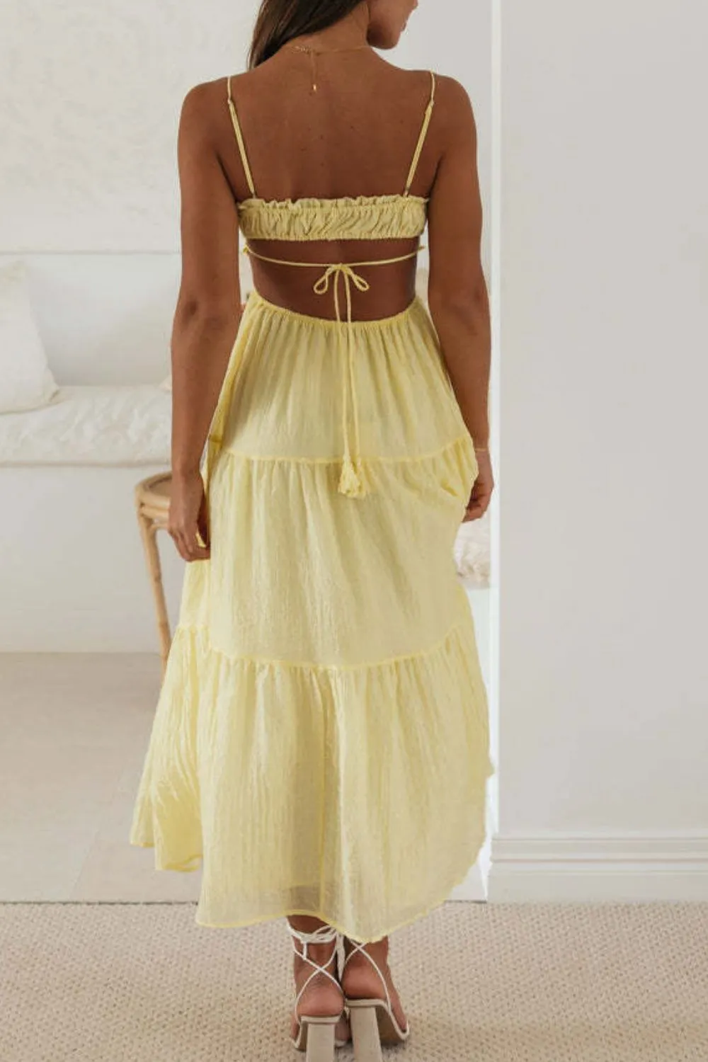 Cutout Square Neck Midi Cami Dress, image 30