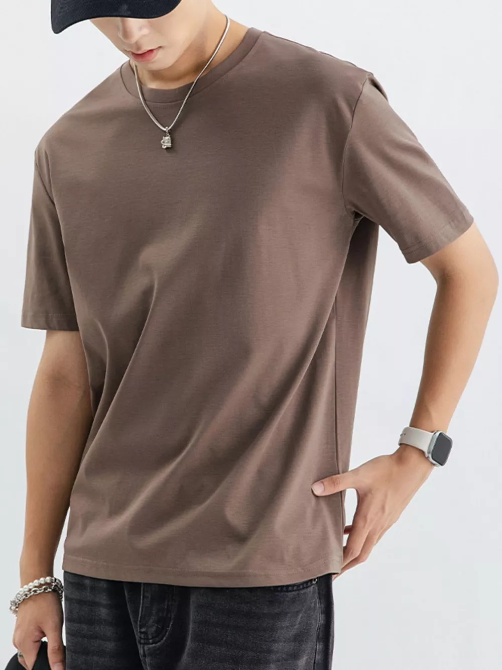 Men's Plus Size Casual Solid Color T-Shirt, image 5