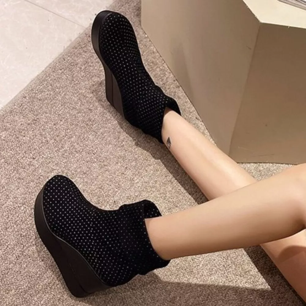 Round Toe Wedge Boots, image 8