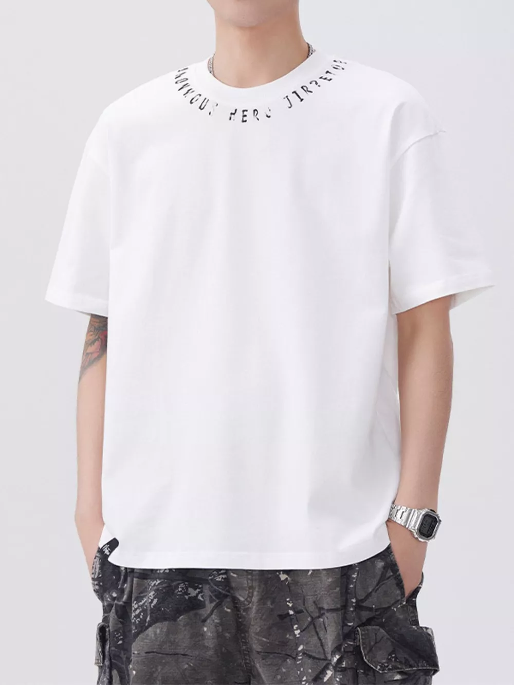 Men's Plus Size Round Neck Short Sleeve T-Shirt, image 8