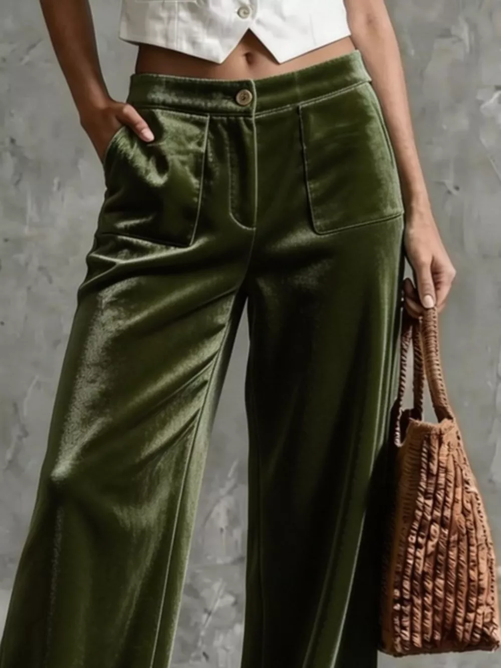 Full Size Velvet Wide-Leg Pants Plus Size, image 5