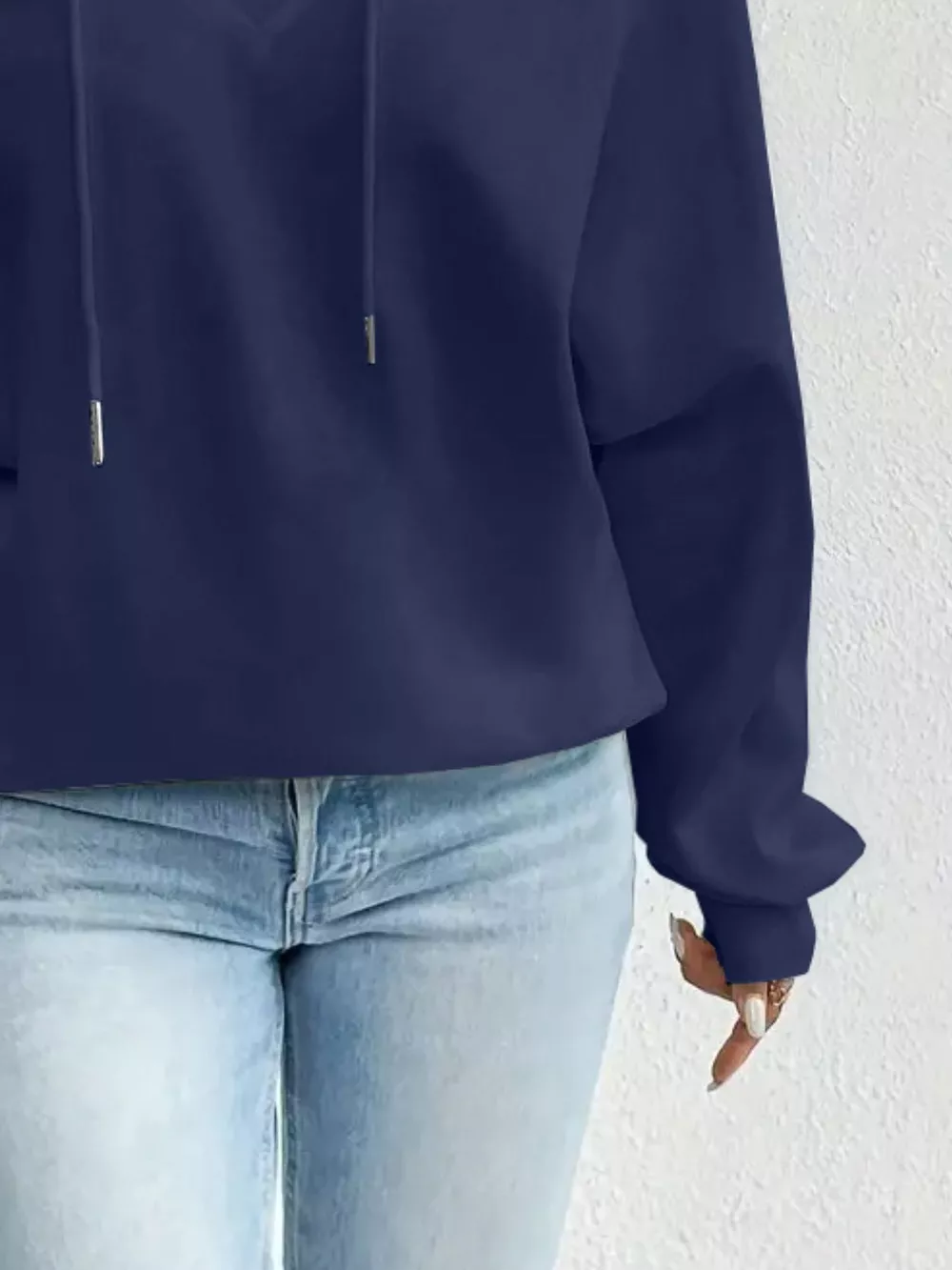 Full Size Off-Shoulder Drawstring Long Sleeve Top Plus Size, image 14