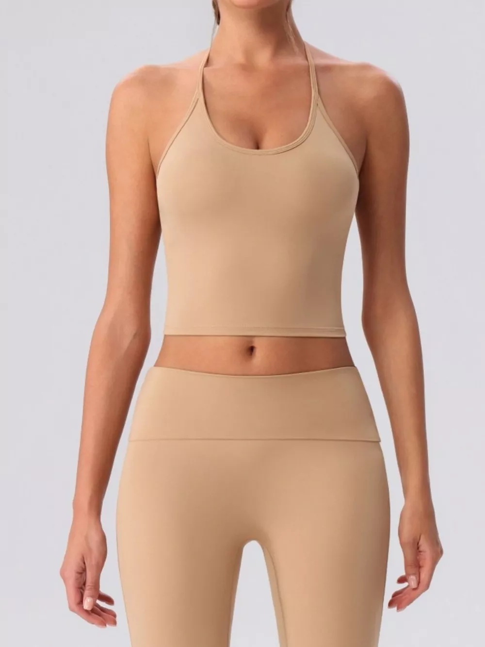 Halter Neck Cami and Flare Leggings Active Set, image 18